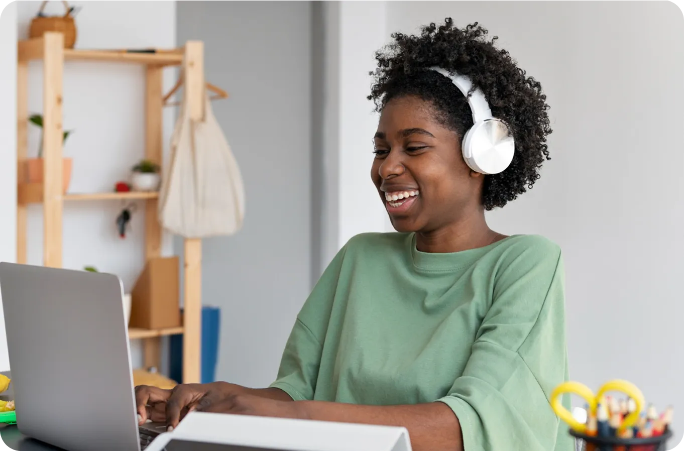 Smiling professional showing successful personalized risk dashboard integration